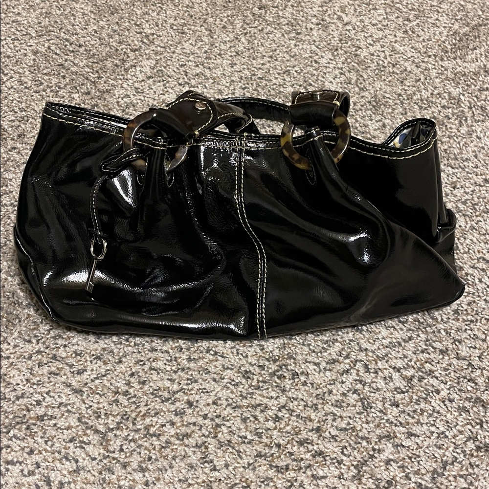 Black Patent Leather Fossil Purse